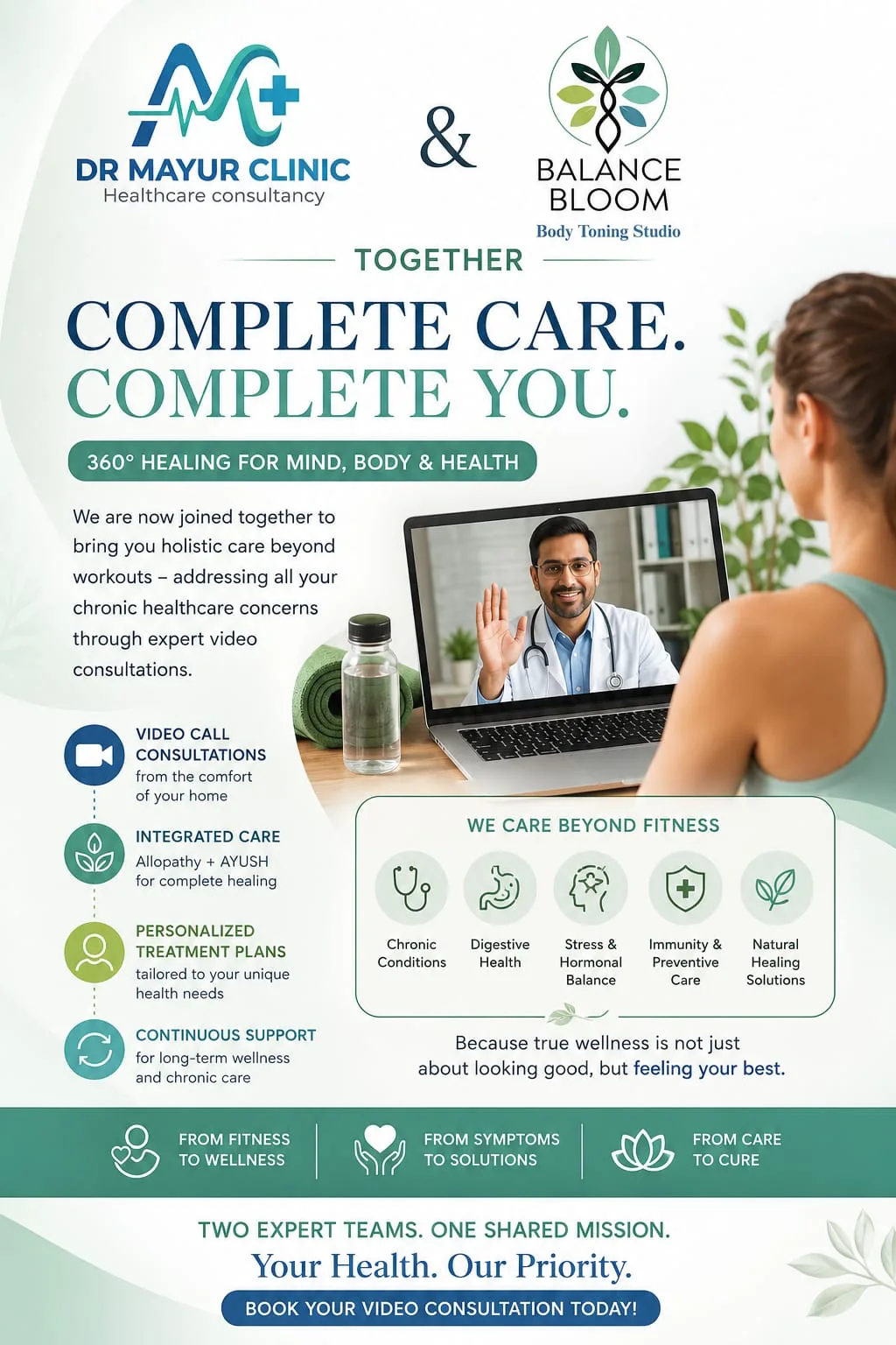 Dr Mayur Clinic and Balance Bloom — Complete Care, Complete You. 360° healing for mind, body & health through video consultations